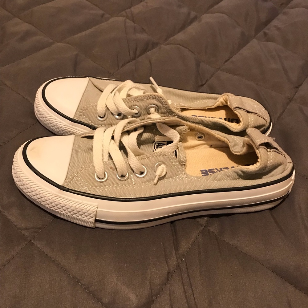 Converse Chuck Taylor All Star Slip On White Canvas Shoe Womens Size 5